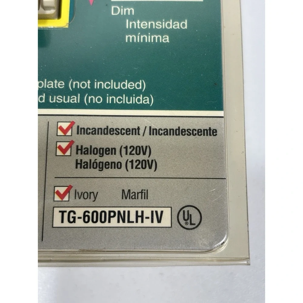 LUTRON Toggler Switch & Dimmer Single Pole Wall‎ Light Switch TG-600PNLH-IV NOS